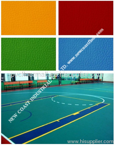 PVC sports flooring for basketball, badminton, table tennis