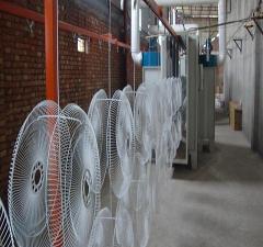 fan powder coating spraying line