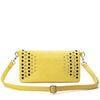 Yellow Studded Womens Leather Handbag Handmade & Exquisite For Teenagers