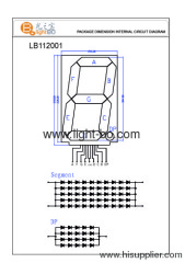 12 inches Large size seven segment led numeric displays for indoor or semi-outdoor use