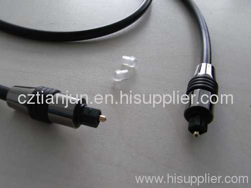 OD 5.0mm Toslink fiber optic cable with metal ends