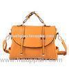 Orange Vintage Italian Leather Bags Double Arrows With Long Strap