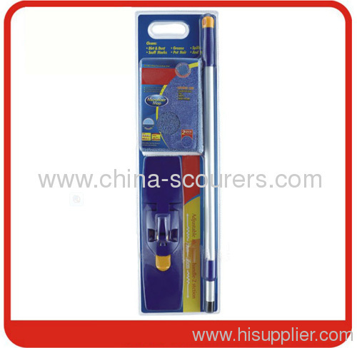 Microfiber Flat Mop Handle Blue+yellow colour