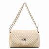 White Women Pu Leather Handbag For Party With Metal Chain Strap