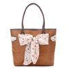 Brown / Purple Single Strap Handbags With Butterfly Flower Decoration