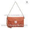 Brown Single Strap Hobo Bag With Metal Chain , Pure Color & No Pattern
