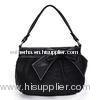 Black Synthetic Single Strap Handbags Handmade With Pretty Bow