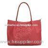 Red Embossed Single Strap Handbags For Traveling , Animal Print