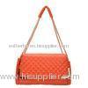 Watermelon Red Mini Leather Totes Handbags Lattice , Adjustable Strap