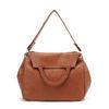 Brown Woven Leather Totes Handbags Satchel Style , Zipper Closure