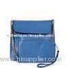 Blue Small Leather Totes Handbags Rectangle , Fashionable For Women