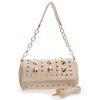 White Long Strap Cross Shoulder Handbags For Work With Metal Chain