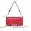 Spring Rose-Red Cross Shoulder Handbags Elegance With Rivet
