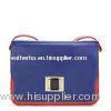 Single Strap Blue Cross Shoulder Handbags Classic With Metal Lock