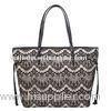 Lace Large Stylish PU Tote Bag For Women , Italy Fashion , Zipper Closure