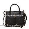 Black Textured PU Tote Bag Versatile For Cell Phone And Belongs