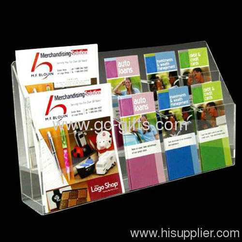 Hot sales! Stylish transparent slant-back brochure holder