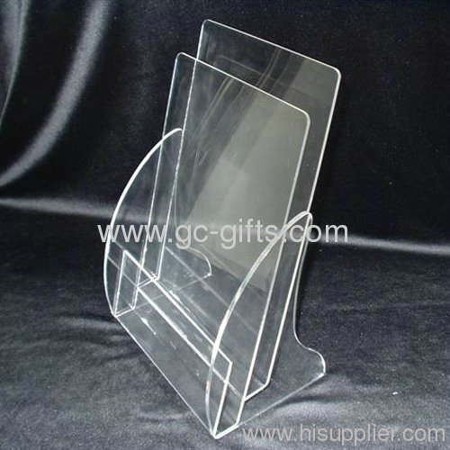 Beautiful curve transparent of display rack for brochure