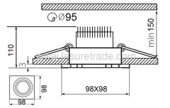 Led Downlights square lamp 1Wx3 Led Ceiling light