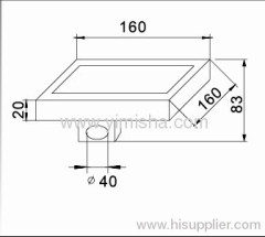 Square Stainless Steel Floor Drain for Shower Room with Outlet Diameter 40mm