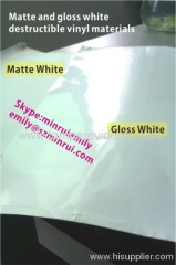 Glossy White Ultra Destructible Vinyl Materials,Destructive Label Materials with Gloss White Surface