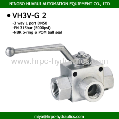 BSP female 3 way carbon steel valve with two mounting holes