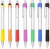 Promotional ballpen with metal clip and colorful rubber grip