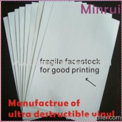 Eggshell Sticker Papers From China Factory,Largest Manufacturer of Destructible Vinyl,Fragile Warranty Label Material