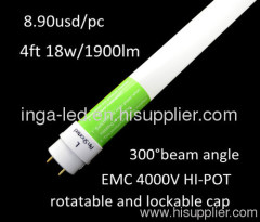 LED T8 tube 18w 120cm 1900lm