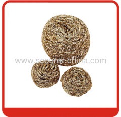 Shining Brass Spiral Scourer with transparent bag