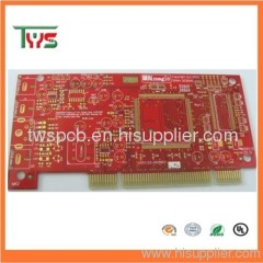 FR4 red solder mask gold finger pcb board