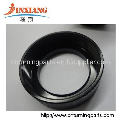 Knurling Al6061 black oxide aluminum parts for small lamp