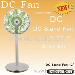 12V DC Fan 12" Household Standing Fan Pedestal Fan Green Blades