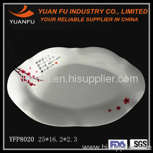 Melamine waist shape restaurant china plates