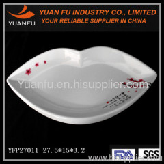 Melamine snack hotel lip shaped plate