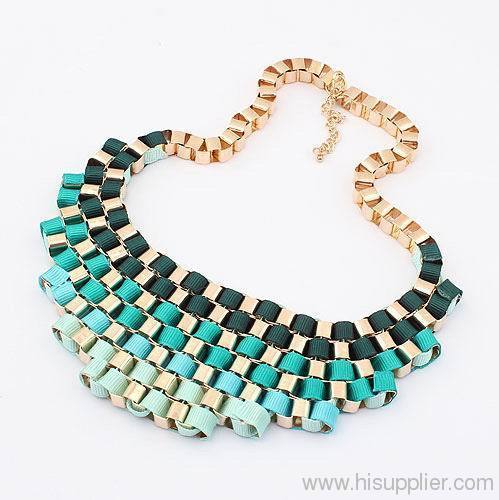 Exaggerated Colorful Stylish Street Wild Necklace (D.Green + L.Green)