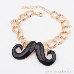 Fashion design big beard charm bacelet (black)