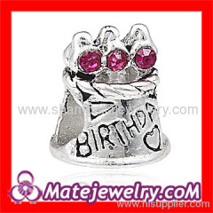 cheap factory wholesale large hole silver plated Baby Carriage charm beads