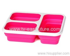3 Grids Silicone Collapsible Lunch Box