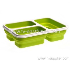 3 Grids Silicone Collapsible Lunch Box