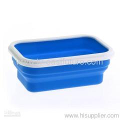 Mini 2 Grids Silicone Collapsible Lunch Box