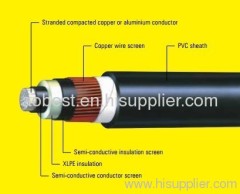 3.8/6.6KV Single Core Screened PVC Sheathed Cable