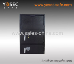 Two door money chest safe with front loading depository slot