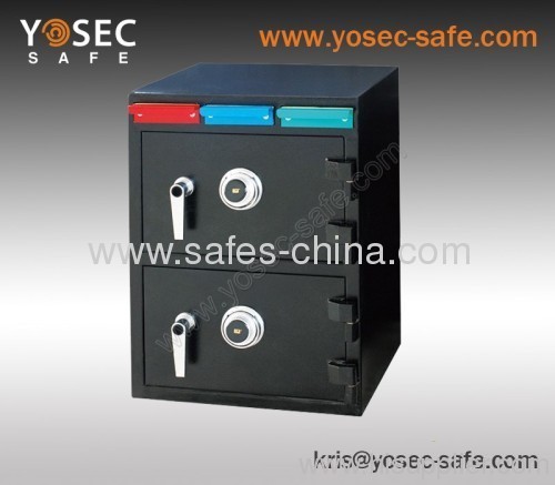 Pull out drop slot safe deposit box manufacturer with three drawers