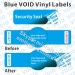 Blue Tamper Evident VOID Vinyl Labels