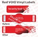 Red Polyester Void Labels
