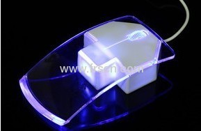 New creative wired and wiereless blue led rocket mouse