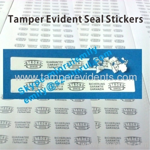 Frangible Paper Security Seal Labels