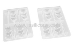 Transparent silicone ice cube tray with 4 cubes