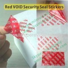 Red Polyester Void Labels